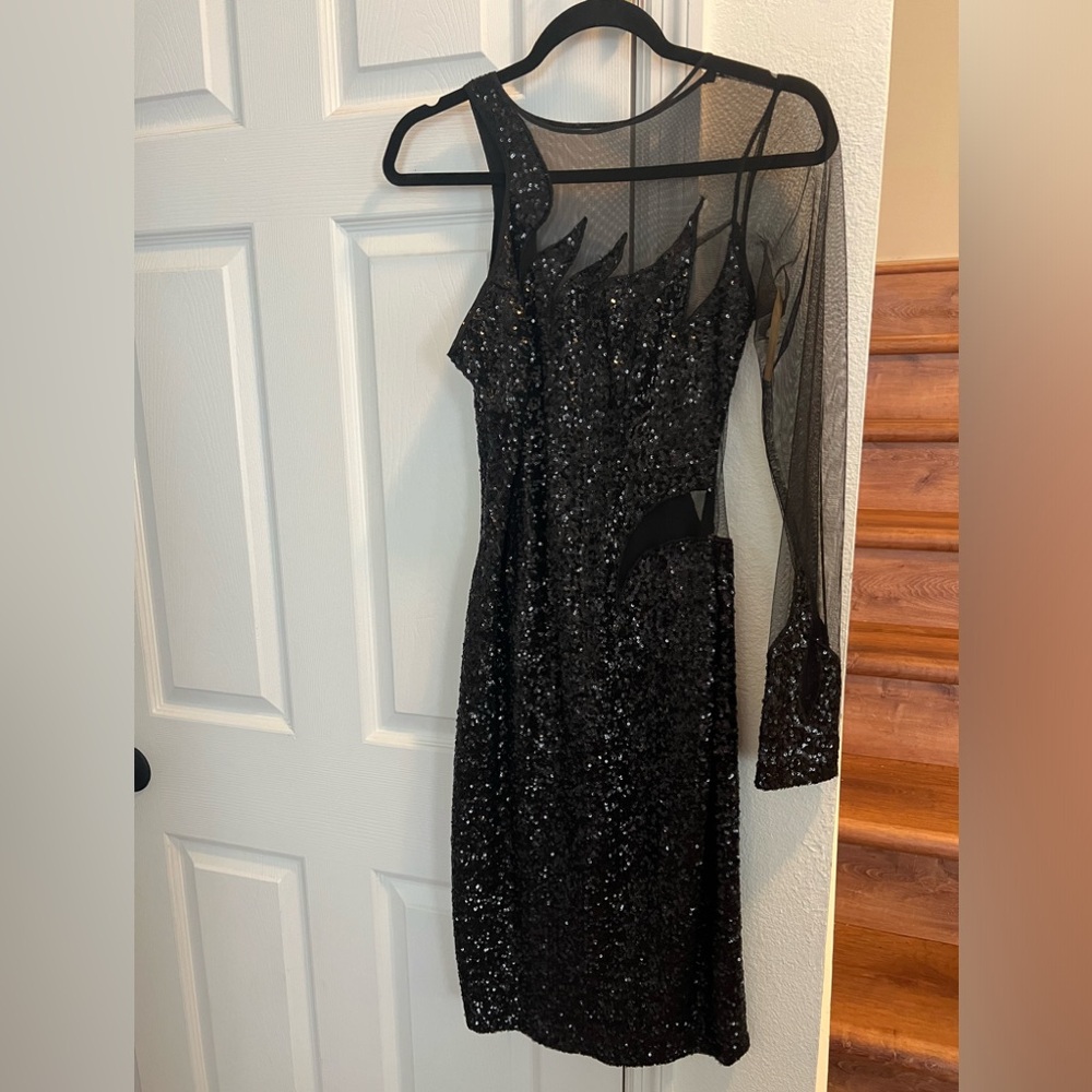Black Sequence Mini Dress